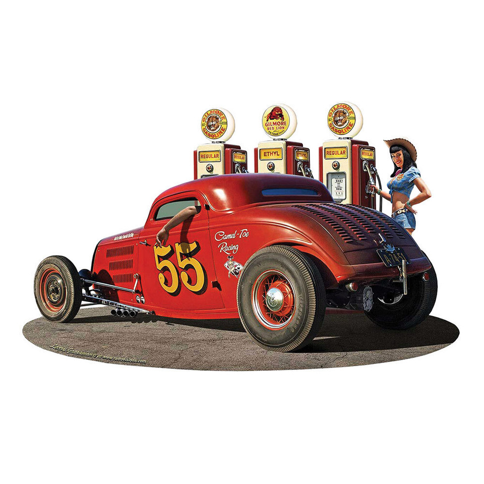 1933 Ol' Skool Coupe with pump Cut-out Metal Sign  LGB747 Main Image
