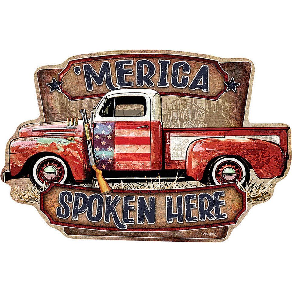 Merica Spoken Metal Sign 7092 Main Image
