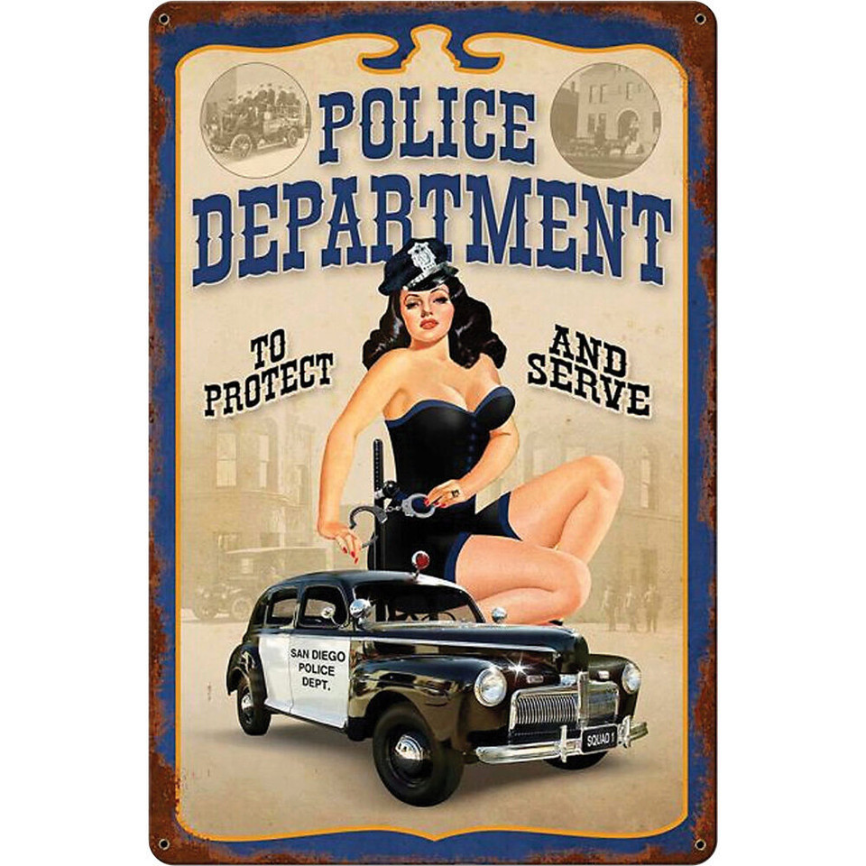 Police Department Pin Up Metal Sign PTSB238 Main Image