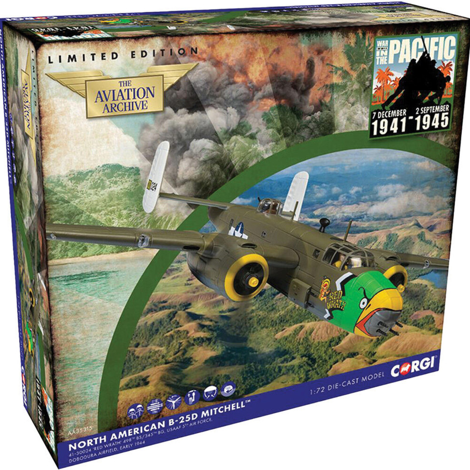 B-25D Mitchell 1/72 Die Cast Model - AA35315 345th BG, 498th BS Air Apaches, Red Wrath Main Image