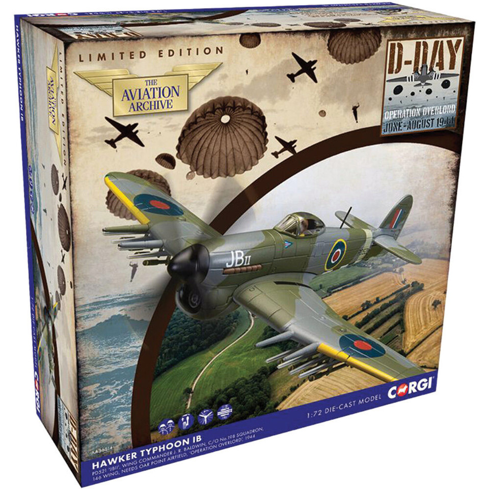 Hawker Typhoon 1/72 Die Cast Model - AA36514 John Robert Baldwin, RAF, 1944 Main Image