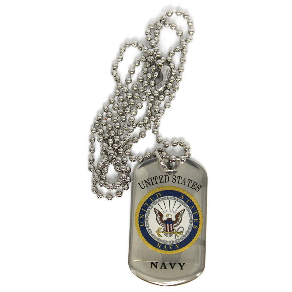 Navy Dog Tag Necklace  CK2122 Main Image