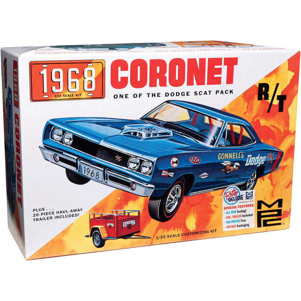 1968 Dodge Coronet Hardtop w/Trailer 1/25 Kit MPC MODELS (MPC975) Main Image