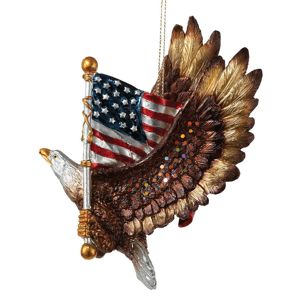 Patriotic Eagle With American Flag Ornament C3899 Main Image