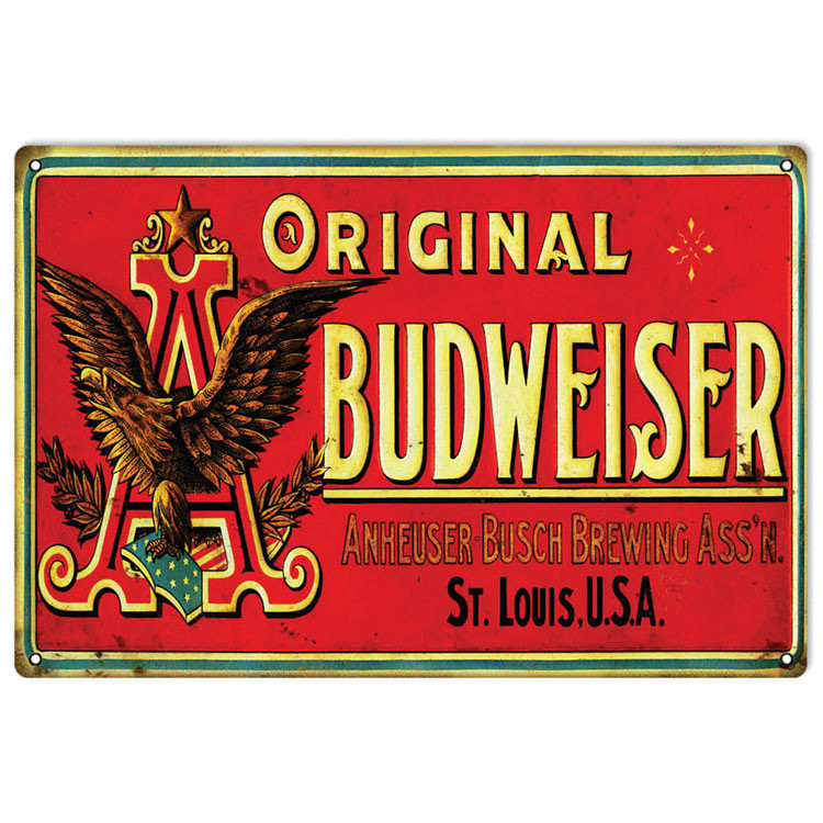 Original Budweiser Metal Sign Main Image