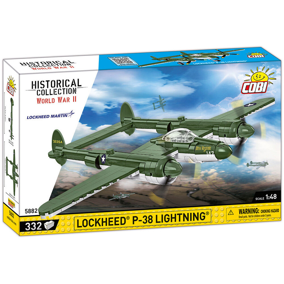 P-38 Lightning 1/48 Building Block Model Cobi (5882) Main Image