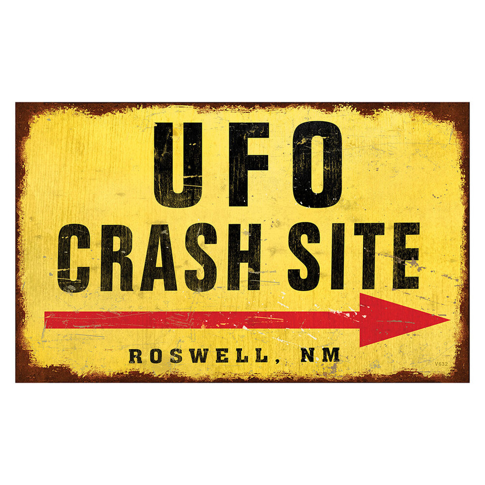 UFO Crash Site Metal Sign  V632 Main Image