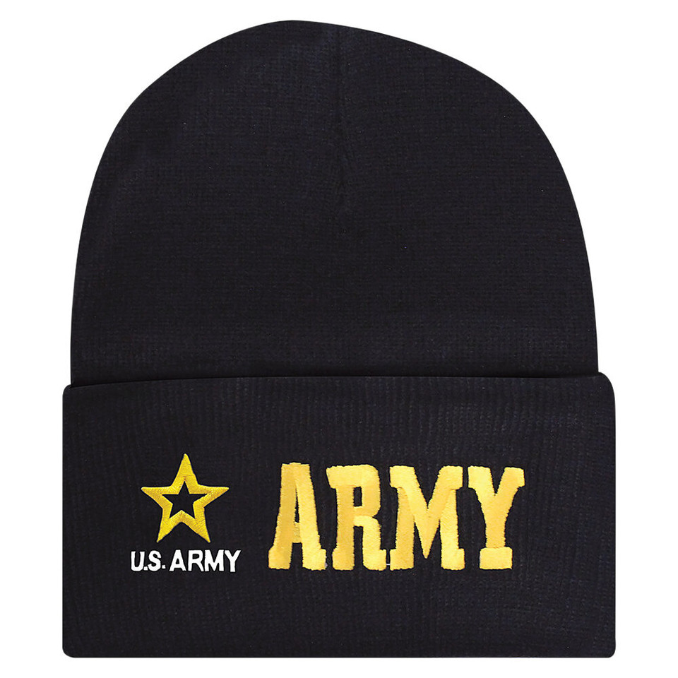 Army Black Cuffed Beanie  SEMBBC-AR2-US Main Image