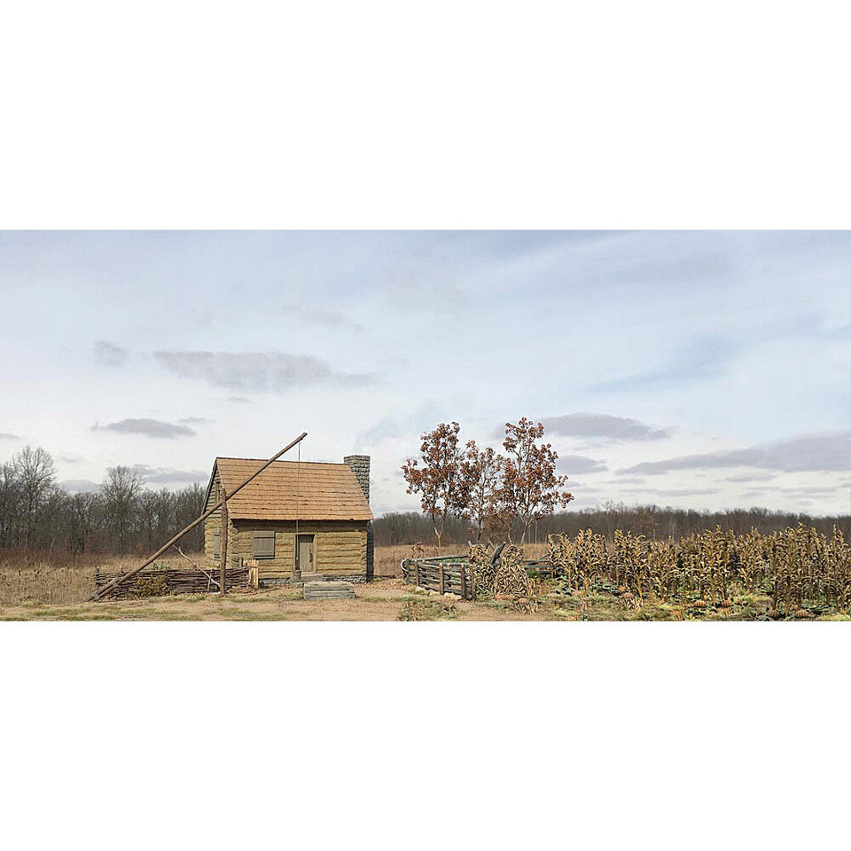 American Frontier Settlement Backdrop  WILLIAM BRITAIN (51046) Main Image