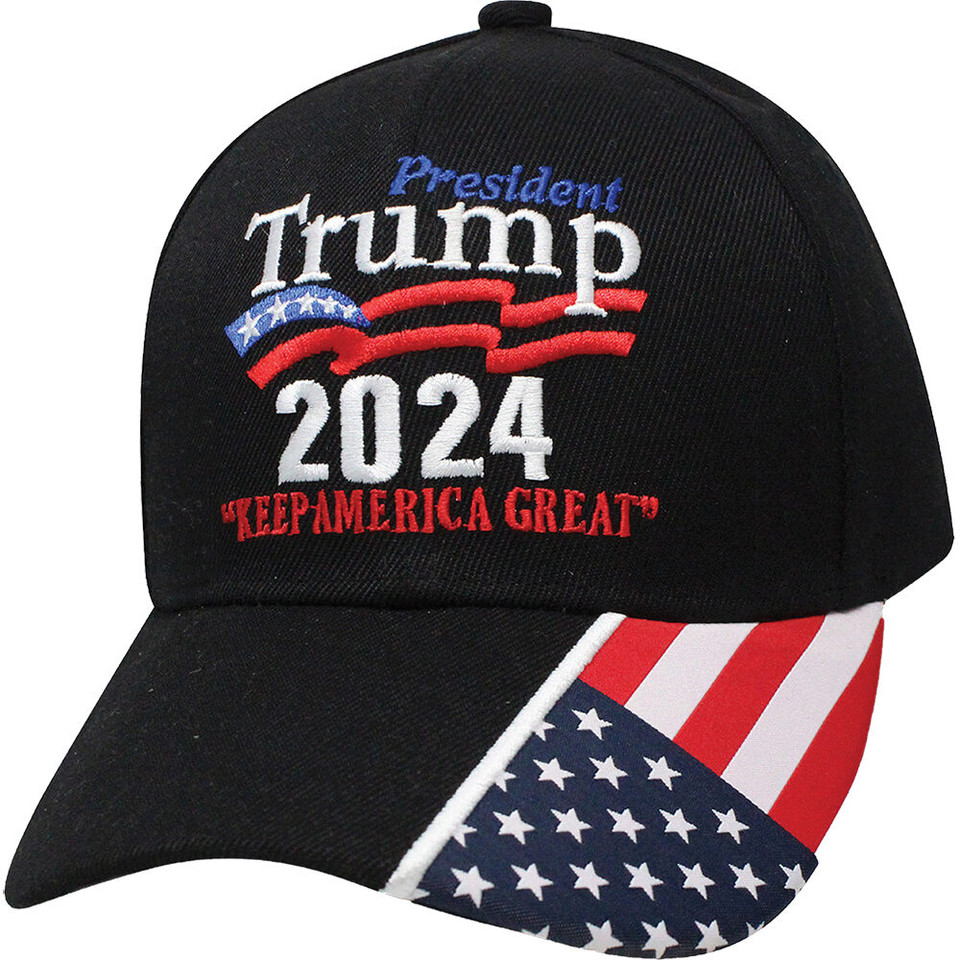 Trump Flag Cap- Black  ST24FB Main Image