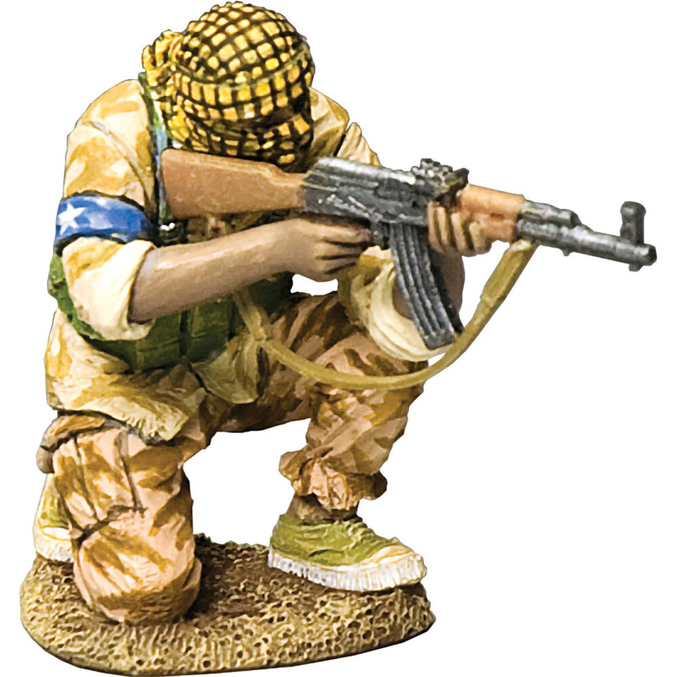 Mogadishu Militiaman Kneeling Firing His AK-47 1/30 Figure K&C (BHD026) Main Image