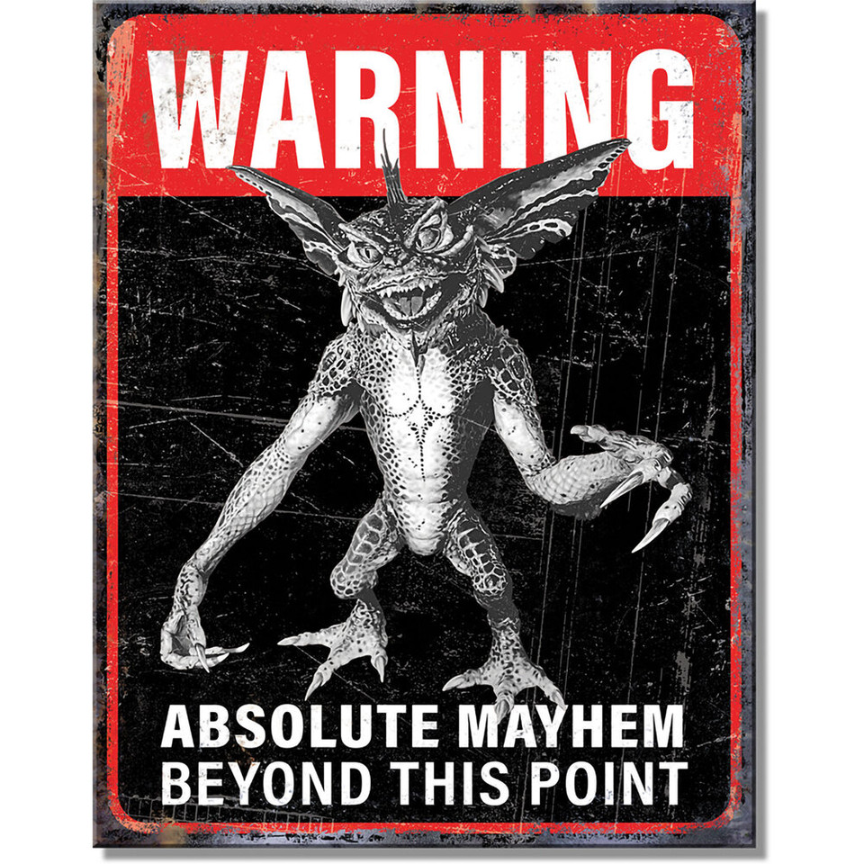 Gremlins Warning Metal Sign  2933 Main Image