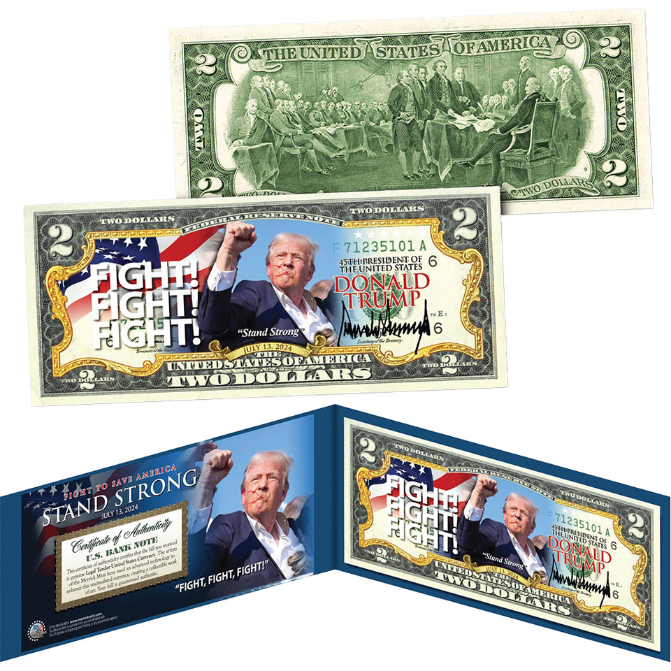 Donald Trump Fight! Fight! Fight! $2 Bill  TRUMP_FIGHT_TWO Main Image