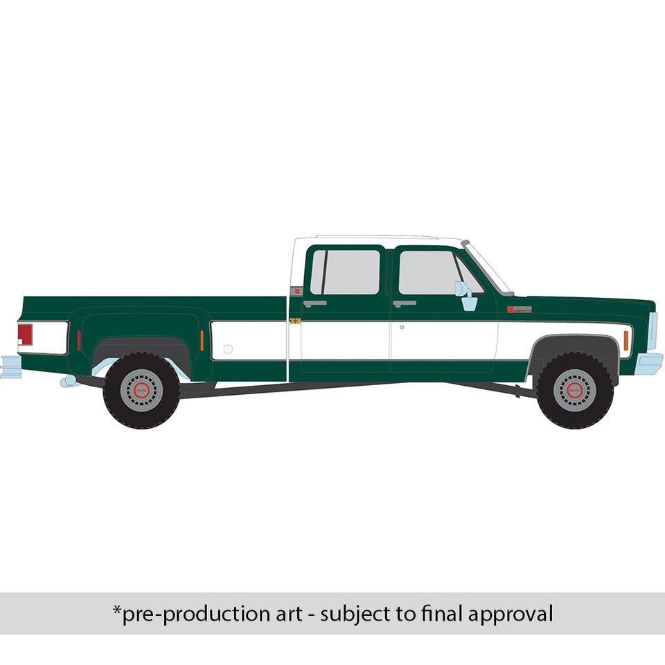 1973 GMC Sierra Grande 3500 Crew Cab Dually - Glenwood Green and Frost White Main Image