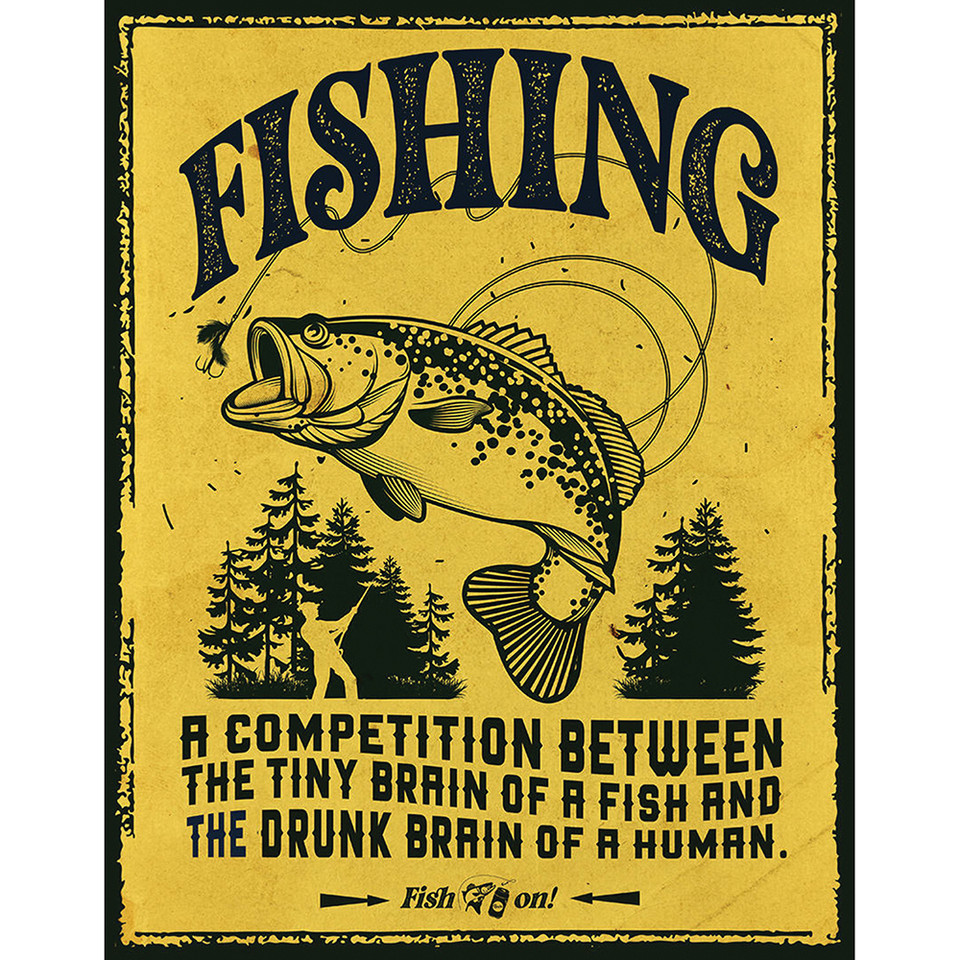 Fish On Metal Sign Desperate Enterprises (2656) Main Image