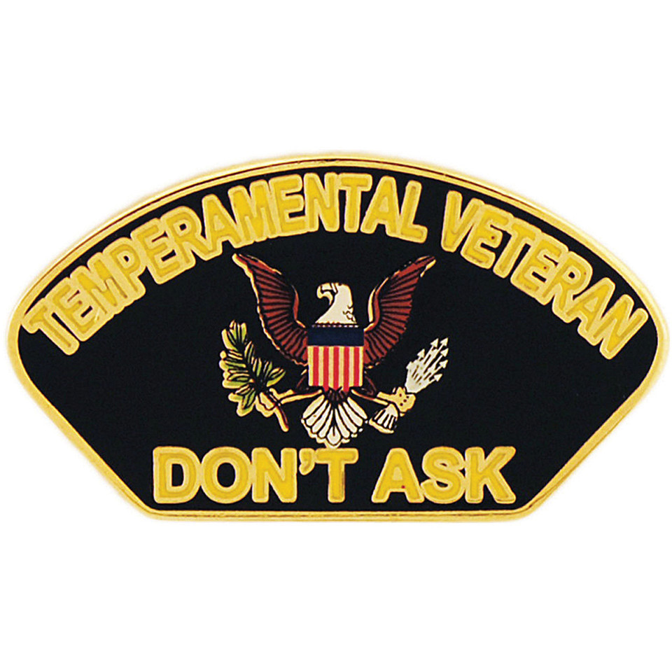 Temperamental Veteran Lapel Pin Eagle Emblems (P12323) Main Image