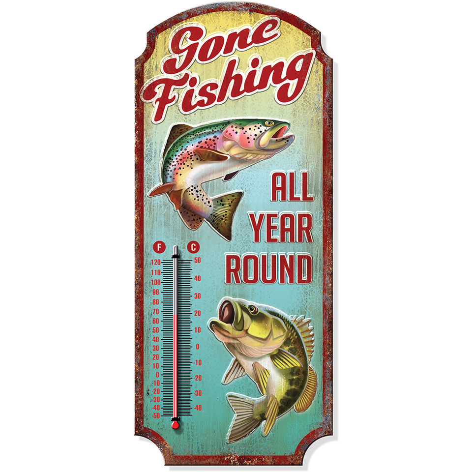 Gone Fishing Thermometer Desperate Enterprises (TH113) Main Image