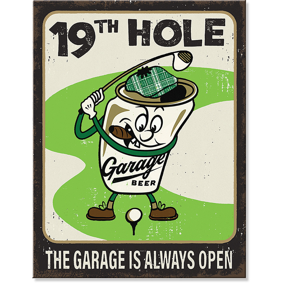 19th Hole Garage Beer Metal Sign Desperate Enterprises (7258) Main Image