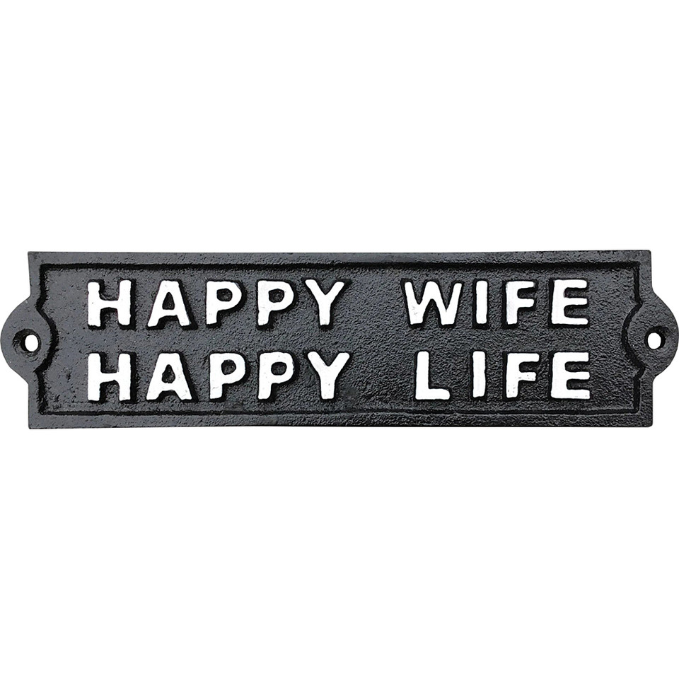 Happy Wife Happy Life Metal Sign IRON AND BLOSSOM (58103) Main Image