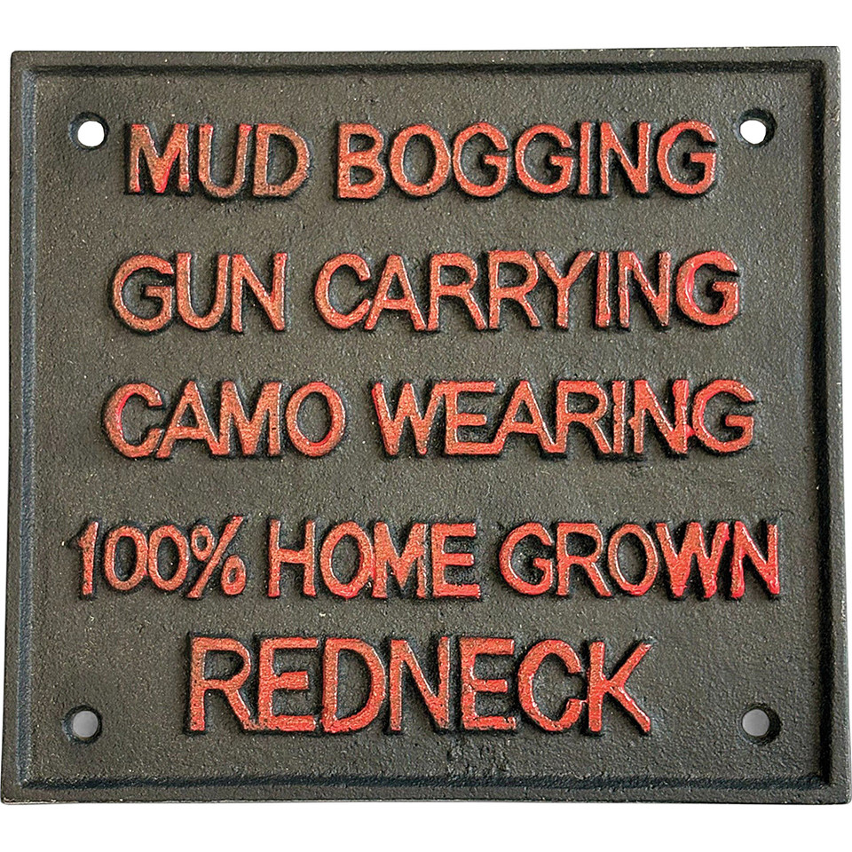 Mud Bogging Gun Carrying Metal Sign IRON AND BLOSSOM (56674) Main Image