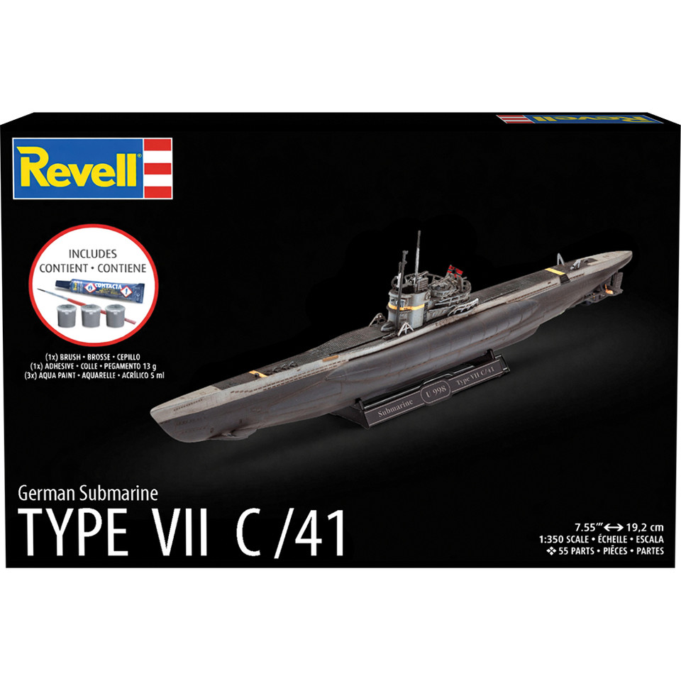 German Submarine Type VII C/41 Complete Model Kit Main Image