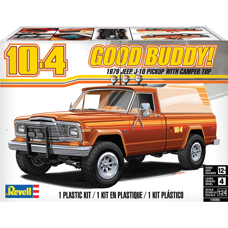 1979 Jeep J-10 Pickup with Camper Top - Plastic Model Kit Main Image