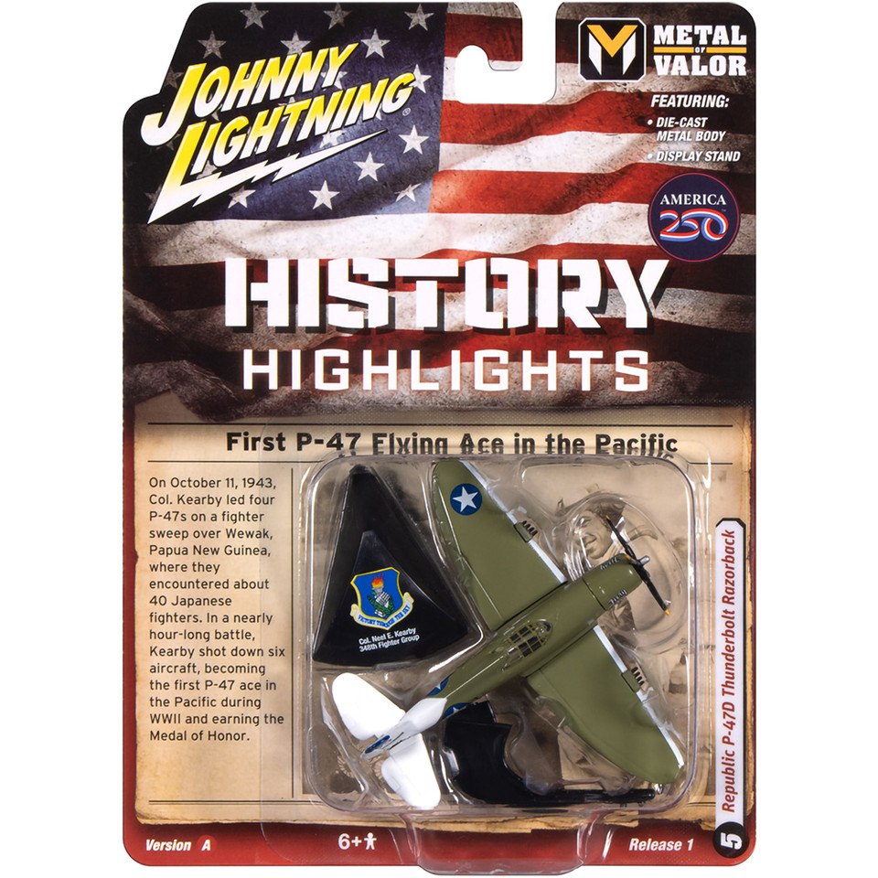 WWII Republic P-47D Thunderbolt Razorback Neel Kearby - Olive Drab w/White Tail Main Image