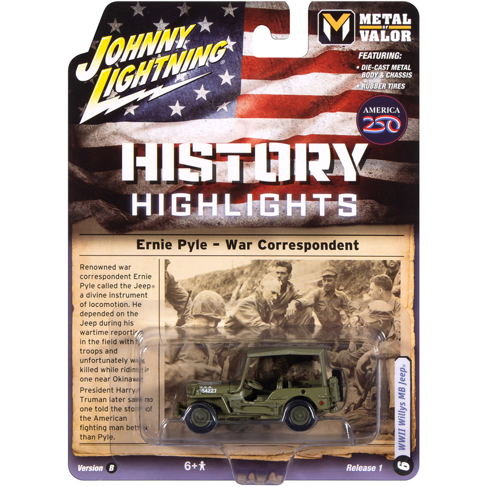 WWII Willys MB Jeep Press Pool/ Ernie Pyle - Olive Drab Dirty Main Image