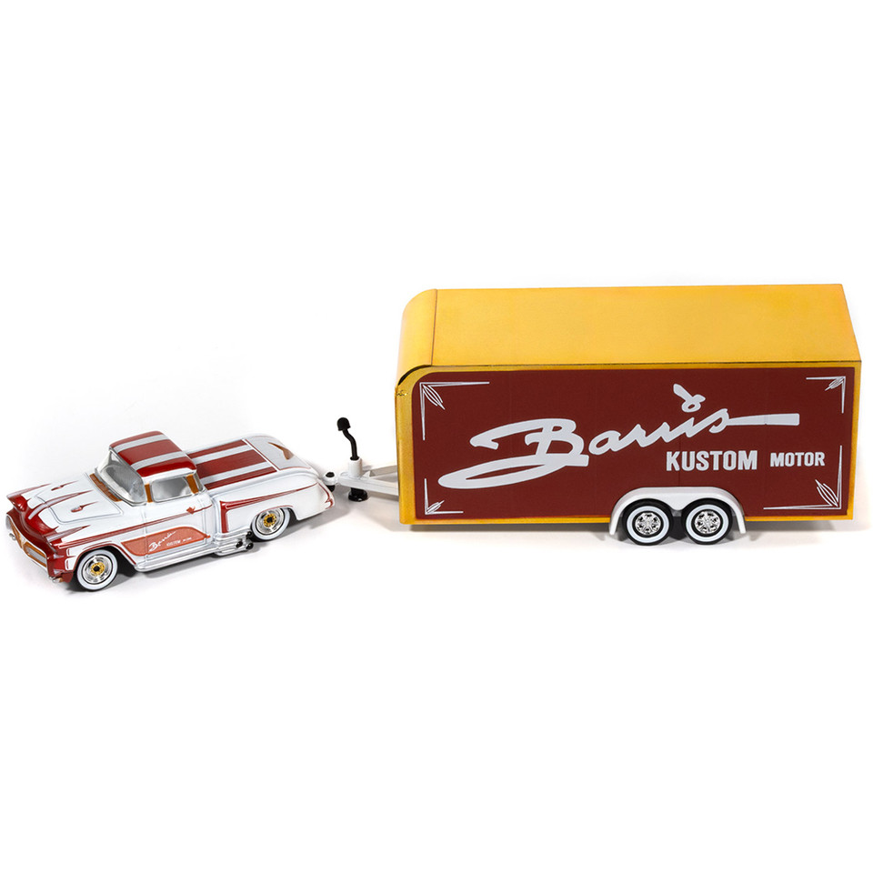 Barris Kopper Kart w/Enclosed Car Trailer - Copper & White Main Image