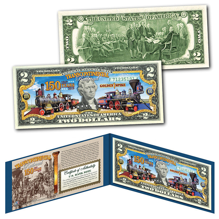 Transcontinental Railroad 150th Anniversary $2 Bill Main Image