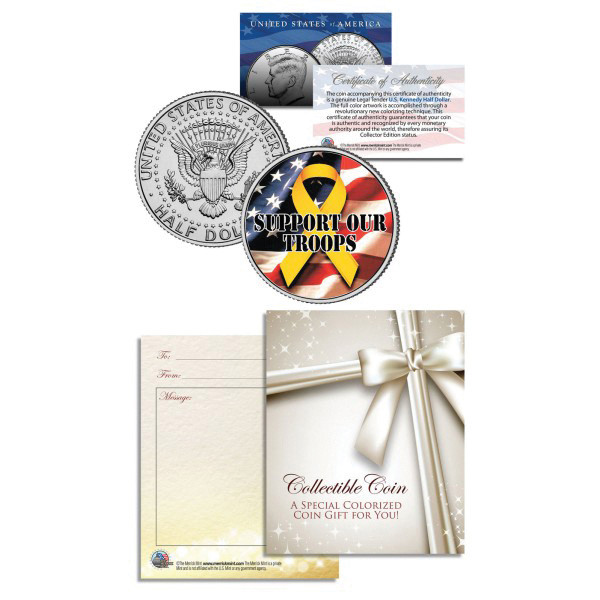 Support Our Troops -Yellow Ribbon JFK Half Dollar Main Image