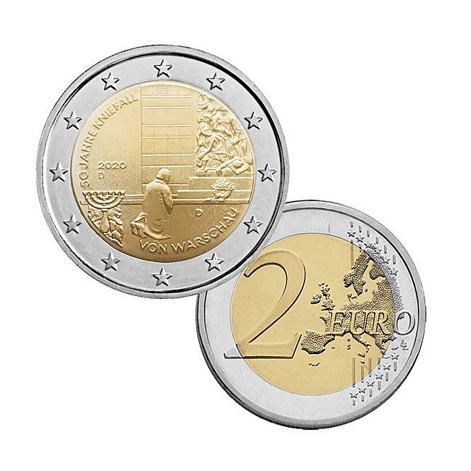 2020 German 2 Euro Warsaw Genuflection Coin Main Image