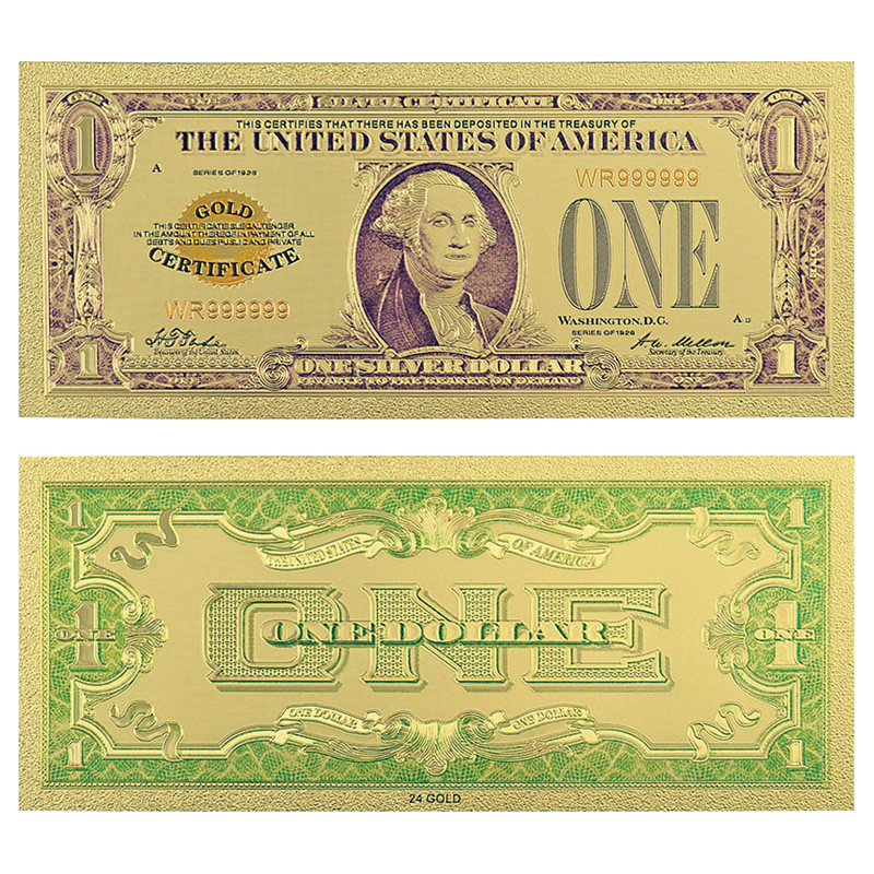 1928 Funny Back $1 Gold Foil Note Main Image