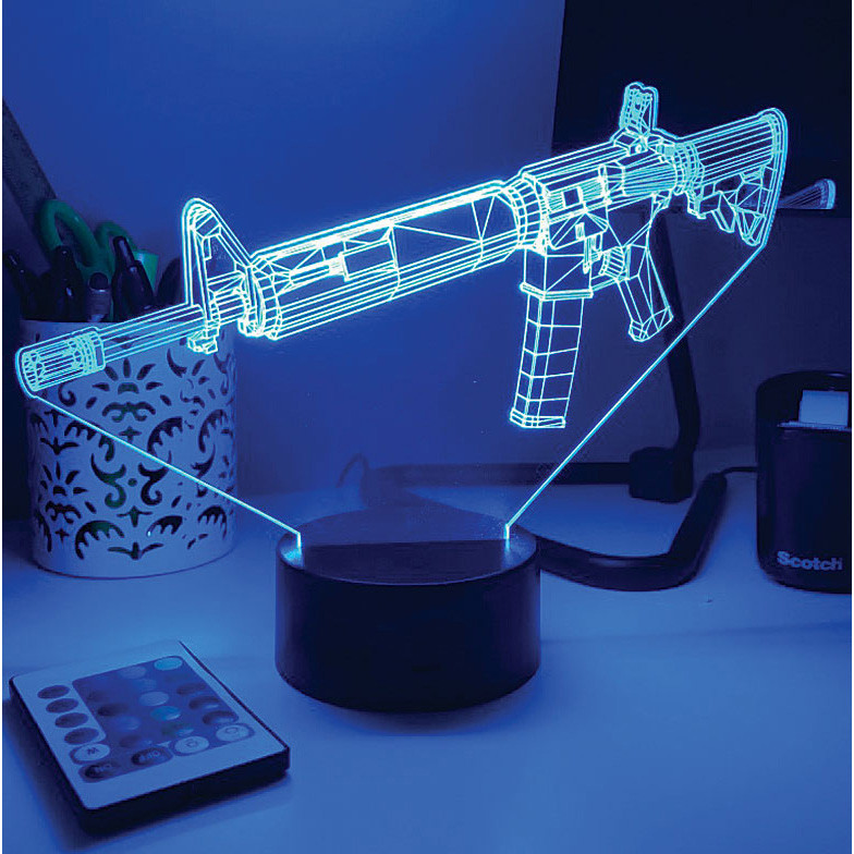 AR-15 Rifle 3D Lamp Main Image
