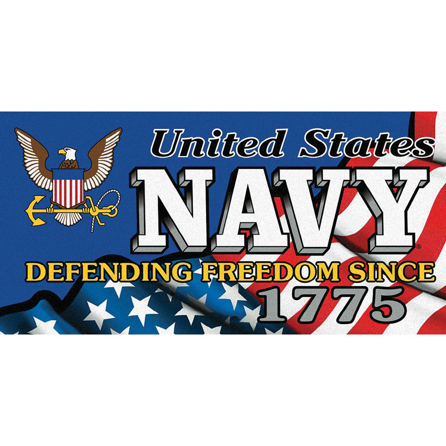 Waving Flag Printed Towel - Navy Main Image