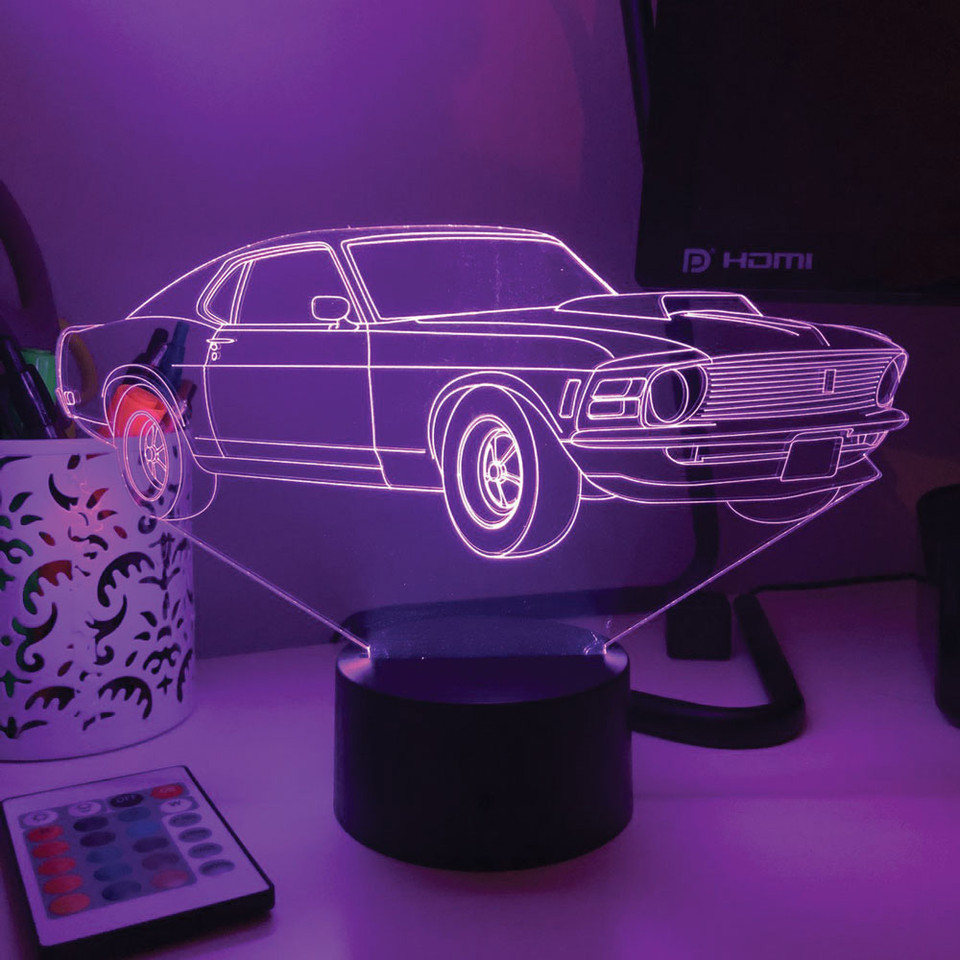 1970's Muscle Car 3D Lamp With Remote Main Image