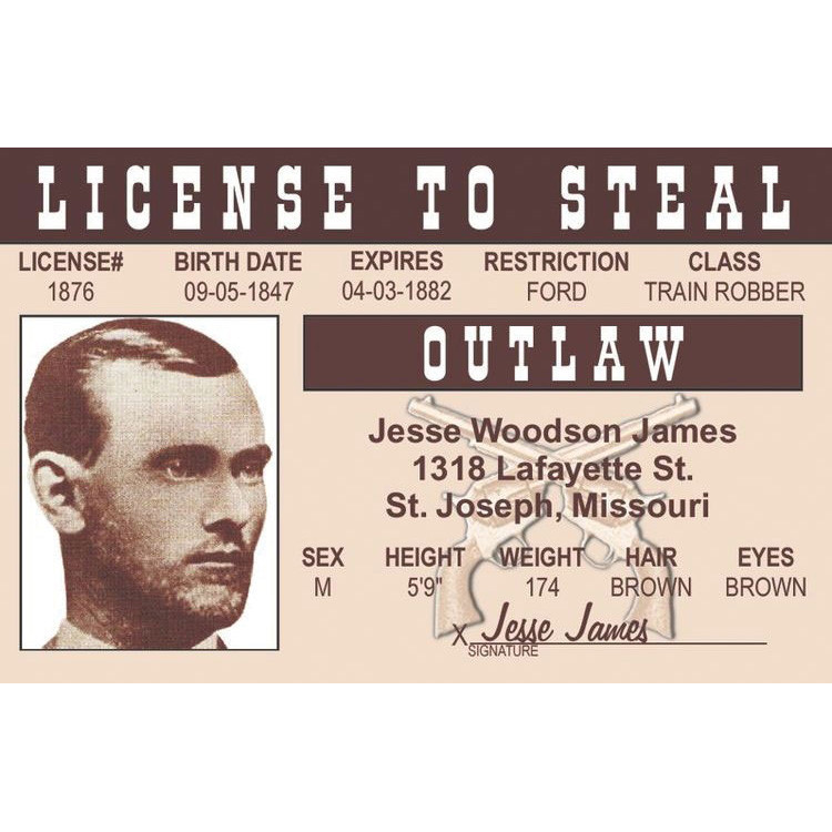 Jesse James Laminated ID Card Main Image