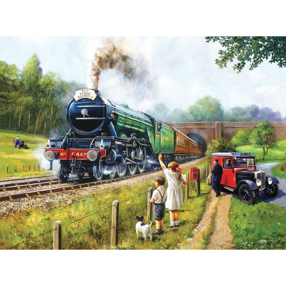 Watching the Trains 1000 Piece Jigsaw Puzzle Main Image
