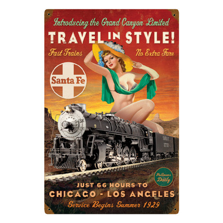 Travel in Style Pin-Up Metal Sign Main Image
