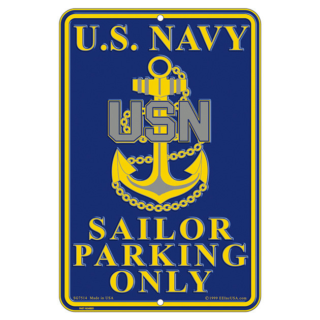 U.S. Navy Logo Sailor Parking Only Sign Main Image