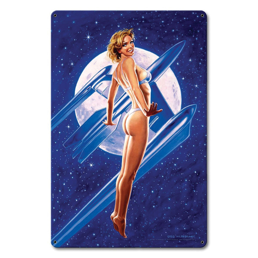 Fly Me to the Moon Metal Sign Main Image