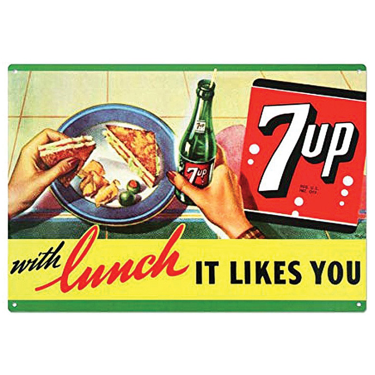 7Up with Lunch Metal Sign Main Image