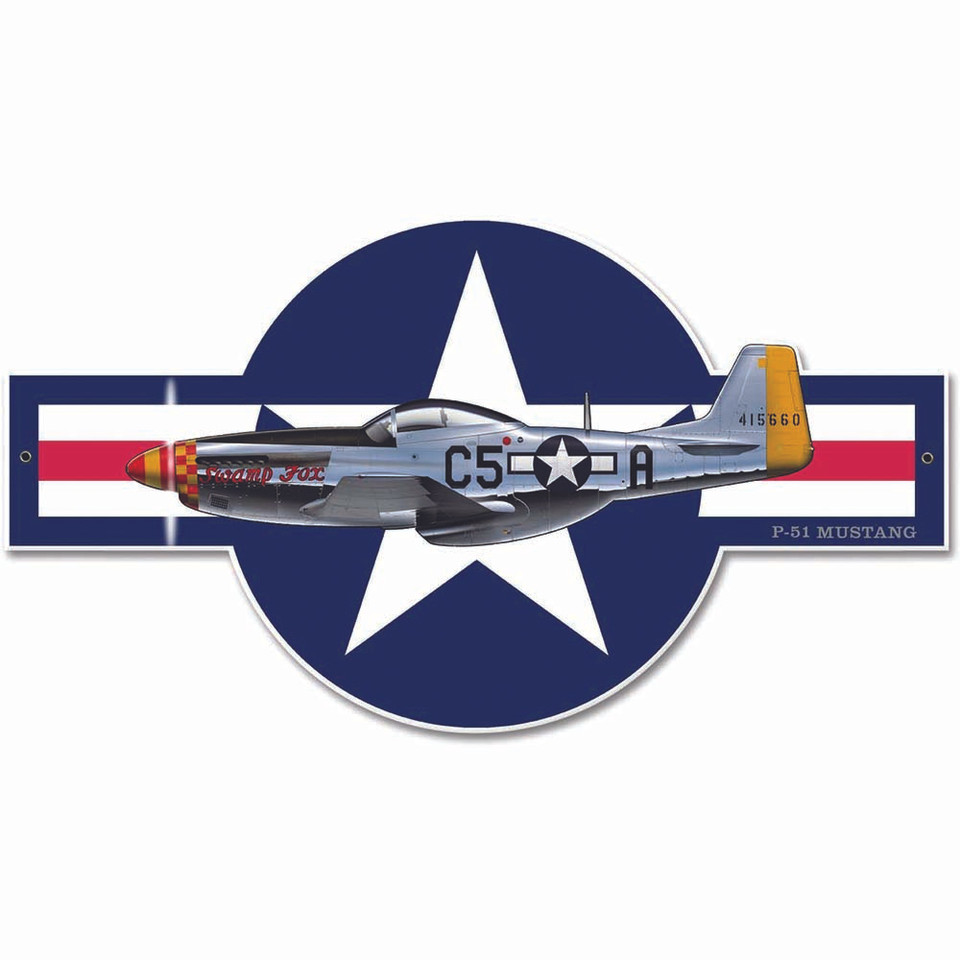 P-51 Vintage Mustang Metal Sign Main Image