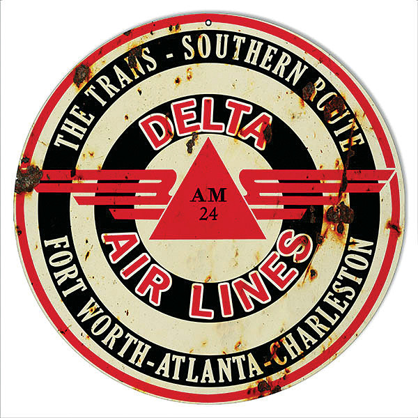 Delta Air Lines Weathered Metal Sign Main Image