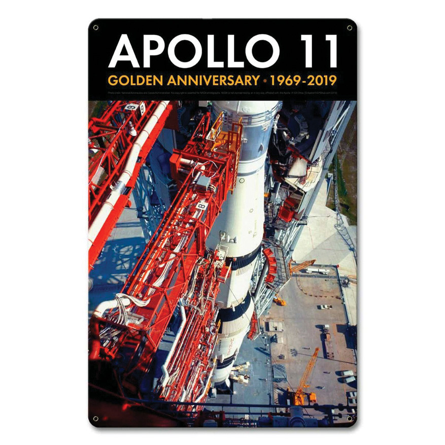 Apollo 11 50th Anniversary Saturn V Launch Tower Metal Sign Main Image