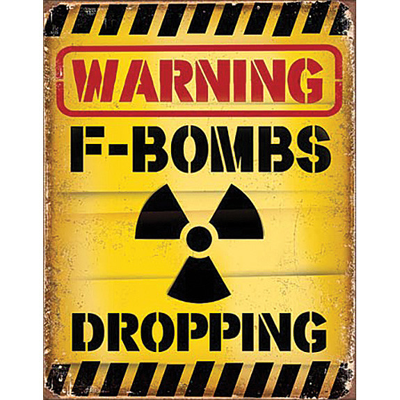 Warning F-Bombs Metal Sign Main Image