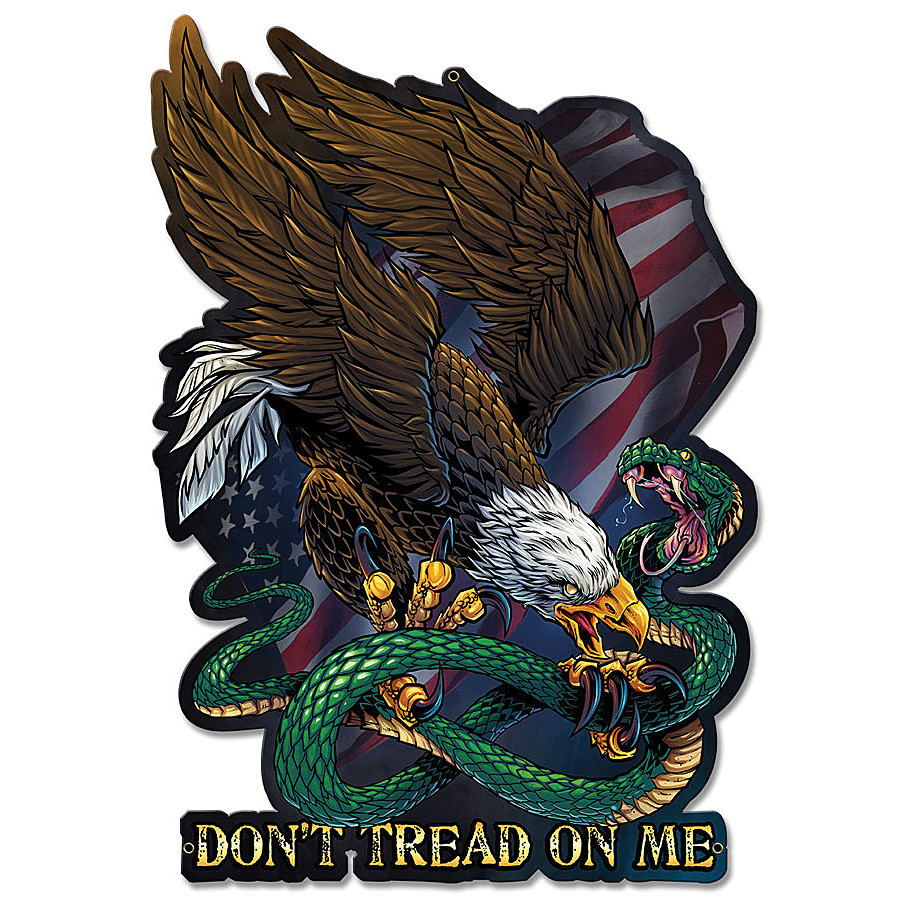 Don't Tread On Me Eagle Snake Plasma Metal Sign Main Image