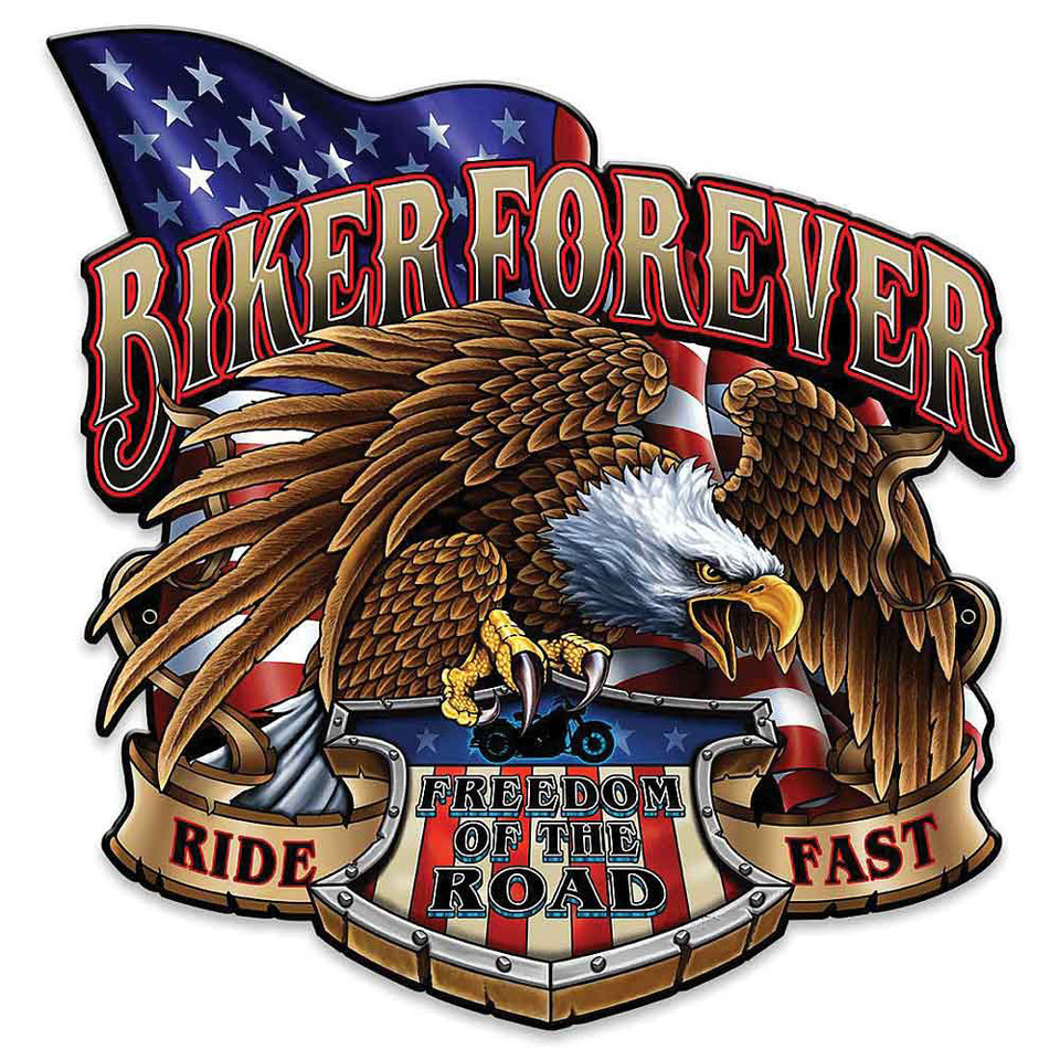 Biker Forever Metal Sign Main Image