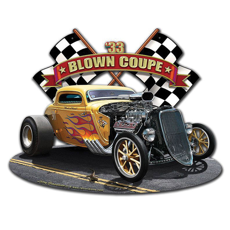 1933 Blown Coupe 2 Racing Cutout Sign Main Image
