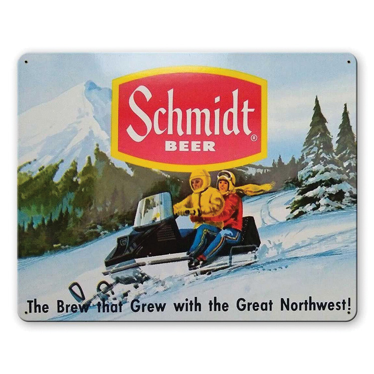 Schmidt Beer - Snowmobile Metal Sign Main Image